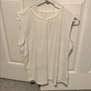 Christopher & Banks Cream Sleeveless Tank Top